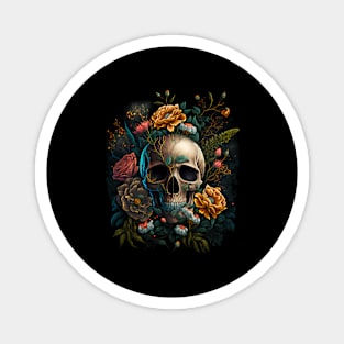 Skull and Flowers #4 Magnet